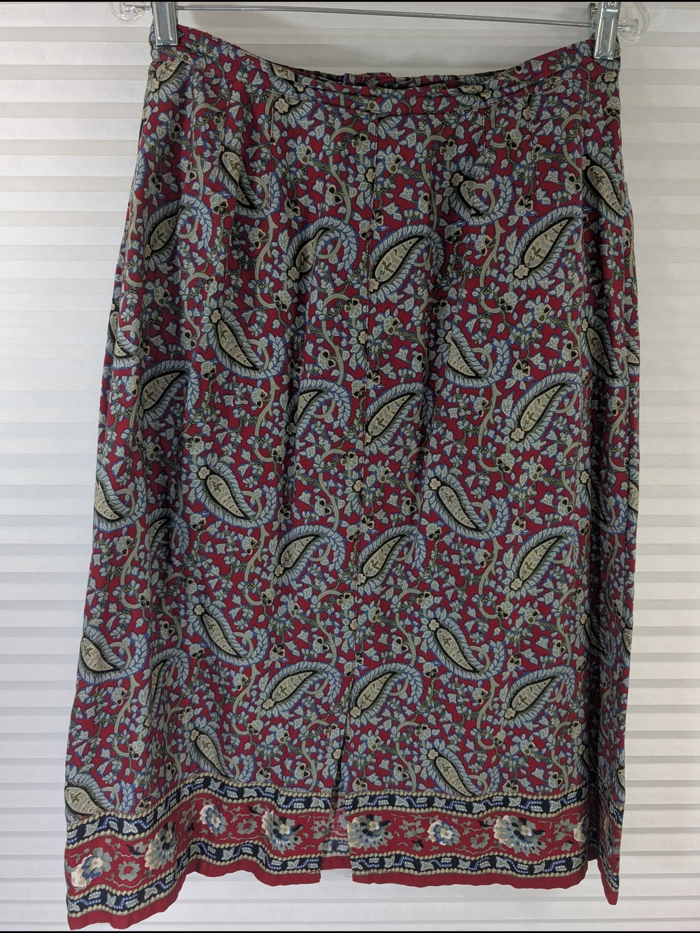 Crazy Horse Liz Claiborne Paisley Knee Length Skirt Boho 90s Vintage Size 12 - Picture 5 of 9